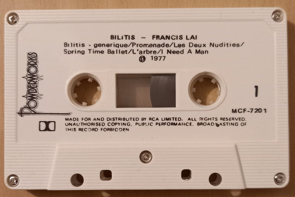 Francis Lai : Bilitis (Original Motion Picture Soundtrack) (Cass, Album)