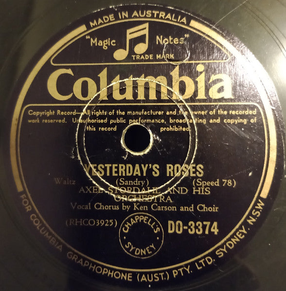 Percy Faith And His Orchestra* / Axel Stordahl And His Orchestra* : All My Love / Yesterday's Roses (Shellac, 10")