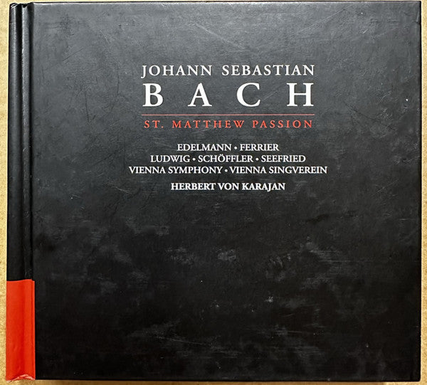 Johann Sebastian Bach, Herbert von Karajan, Vienna Symphony Orchestra*, Irmgard Seefried, Kathleen Ferrier, Walther Ludwig, Otto Edelmann, Paul Schöffler, Vienna Singverein* : St. Matthew Passion (3xCD, Album, Boo)