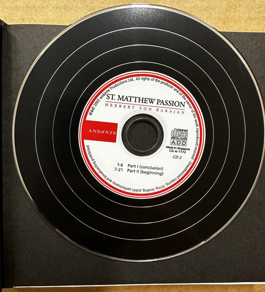 Johann Sebastian Bach, Herbert von Karajan, Vienna Symphony Orchestra*, Irmgard Seefried, Kathleen Ferrier, Walther Ludwig, Otto Edelmann, Paul Schöffler, Vienna Singverein* : St. Matthew Passion (3xCD, Album, Boo)