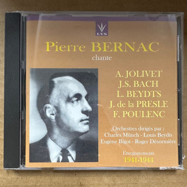 Pierre Bernac : Chante Jolivet, Bach, Beydts, de la Presle, Poulene (CD, Album, Comp)