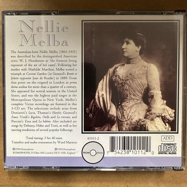 Nellie Melba : The Complete Victor Recordings (1907-16) (3xCD, Comp, Box)