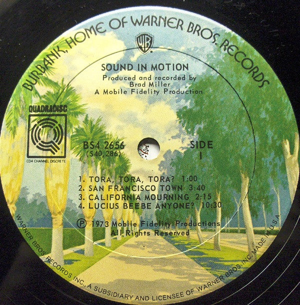 Brad Miller : Sound In Motion (LP, Album, Quad)