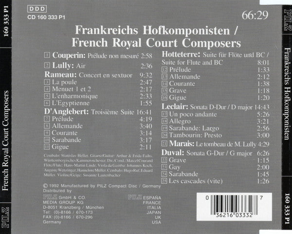 Louis Couperin / Jean-Philippe Rameau / Jean-Henry d'Anglebert / Jacques Martin Hotteterre / Jean-Marie Leclair / Marin Marais / François Duval : Frankreichs Hofkomponisten = French Royal Court Composers (CD, Comp)