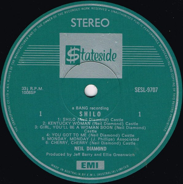 Neil Diamond : Shilo (LP, Comp)