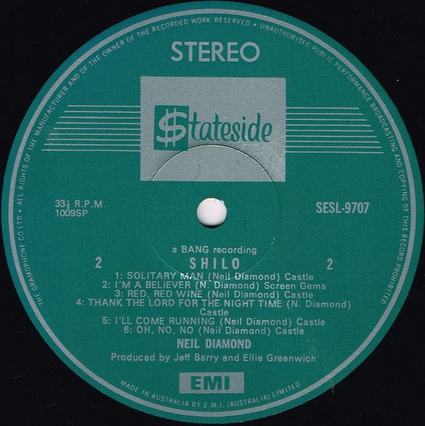 Neil Diamond : Shilo (LP, Comp)