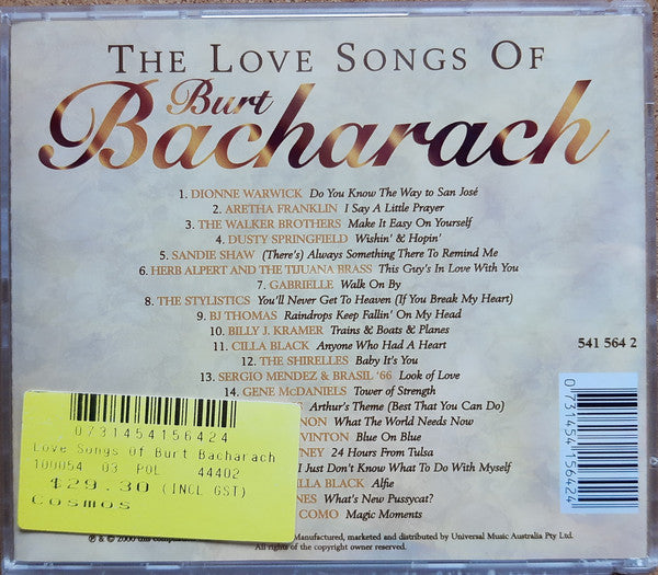 Various : The Love Songs Of Burt Bacharach (CD, Comp)