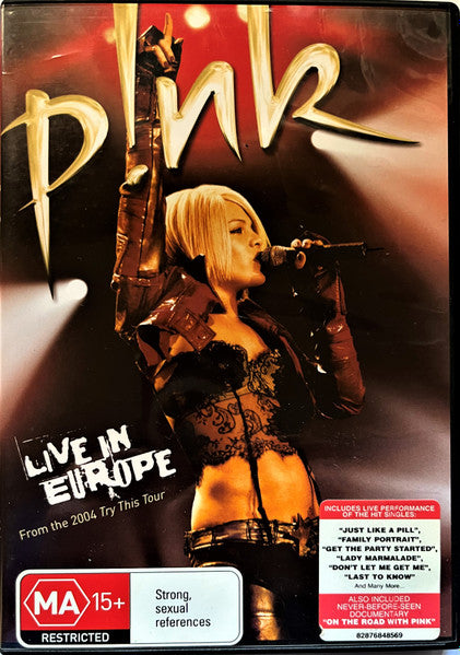 P!NK : Live In Europe - From The 2004 Try This Tour (DVD-V, PAL)