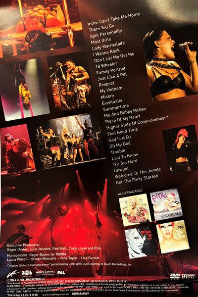 P!NK : Live In Europe - From The 2004 Try This Tour (DVD-V, PAL)