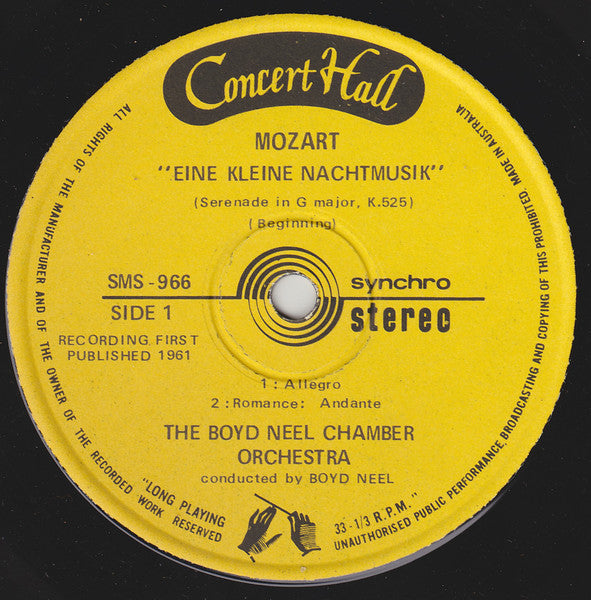 Wolfgang Amadeus Mozart - David Josefowitz - Wiener Festspielorchester : Eine Kleine Nachtmusik (7")