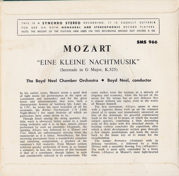 Wolfgang Amadeus Mozart - David Josefowitz - Wiener Festspielorchester : Eine Kleine Nachtmusik (7")