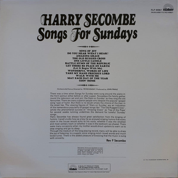 Harry Secombe : Songs For Sundays (LP)