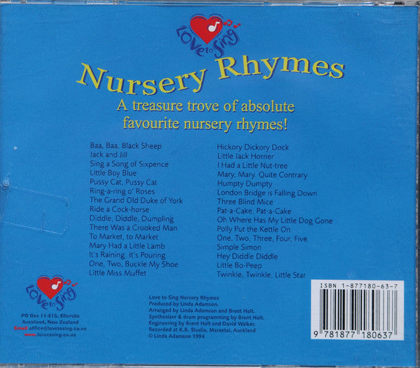 Various : Love To Sing Nursery Rhymes (CD, Album)
