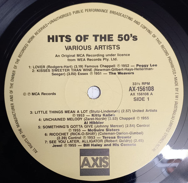 Various : Hits Of The Fifties (LP, Comp)