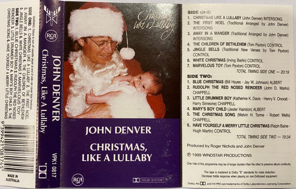 John Denver : Christmas, Like A Lullaby (Cass, Album)