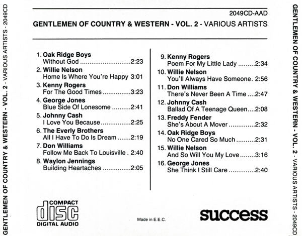 Various : Gentlemen Of Country & Western - Vol. 2 (CD, Comp)