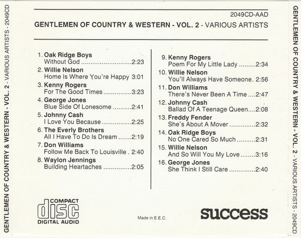 Various : Gentlemen Of Country & Western - Vol. 2 (CD, Comp)