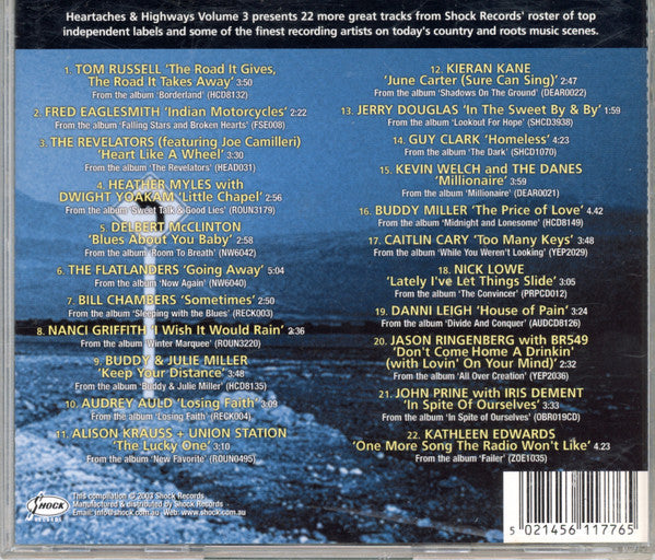 Various : Heartaches And Highways - Shock Country Compilation Volume 3 (CD, Comp, Smplr)