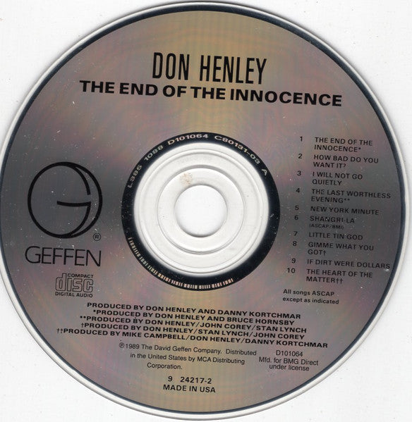 Don Henley : The End Of The Innocence (CD, Album, Club)