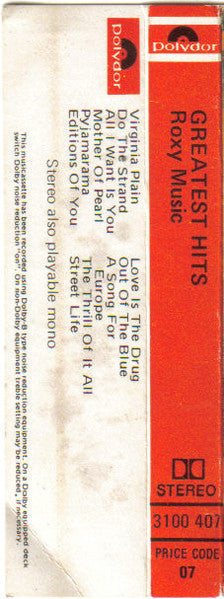 Roxy Music : Greatest Hits (Cass, Comp)