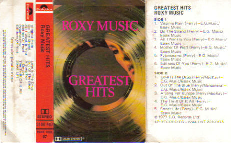 Roxy Music : Greatest Hits (Cass, Comp)