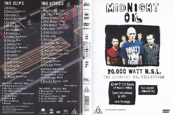 Midnight Oil : 20,000 Watt R.S.L. The Midnight Oil Collection (DVD-V, Comp, PAL)