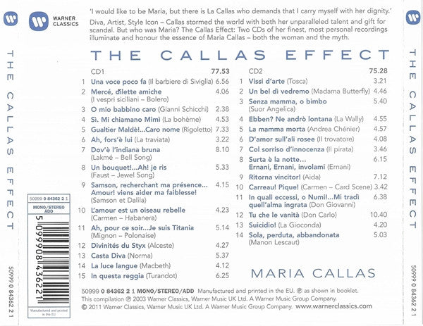 Callas* : The Callas Effect (2xCD, Comp, RE)