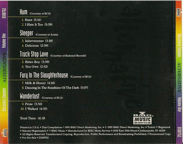 Various : Discovery Sampler: Alternative, Volume One (CD, Comp, Promo, Smplr)