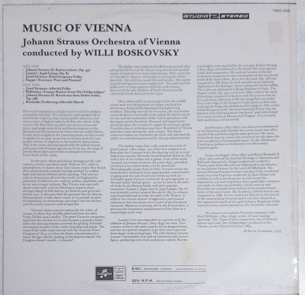 Johann Strauss Orchestra Of Vienna*, Willi Boskovsky : Music Of Vienna (LP, Album)