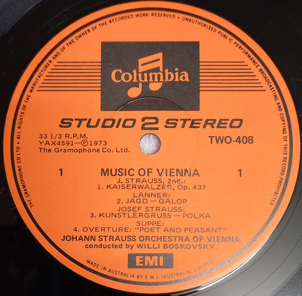 Johann Strauss Orchestra Of Vienna*, Willi Boskovsky : Music Of Vienna (LP, Album)