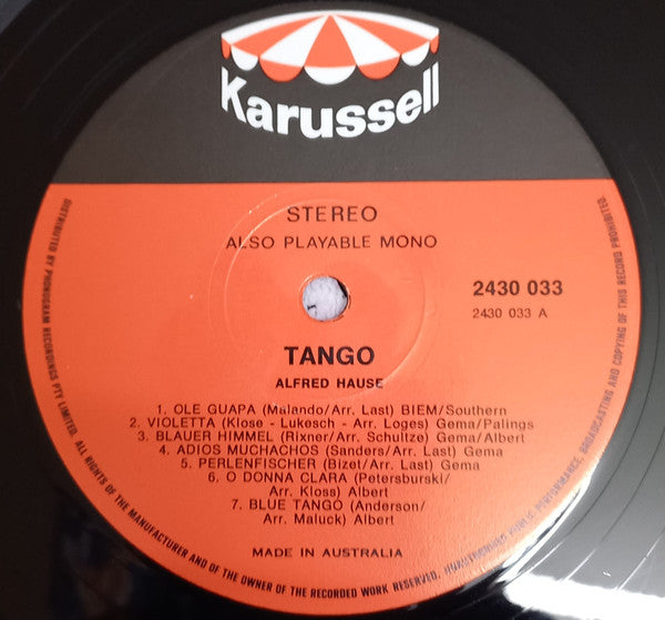 Alfred Hause : Tango (LP, Album)