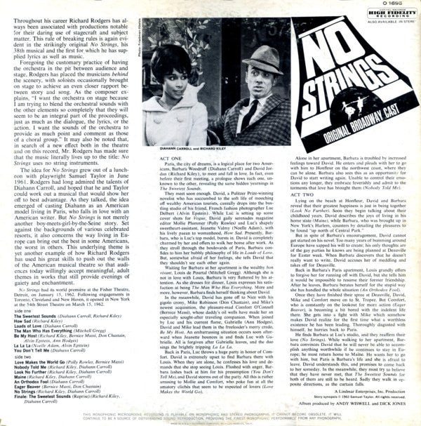 Various : No Strings - Original Broadway Cast (LP, Album, Mono)
