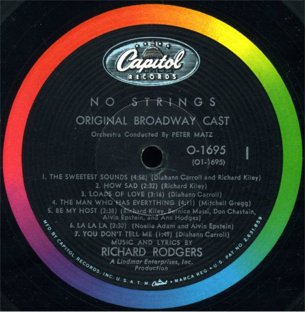 Various : No Strings - Original Broadway Cast (LP, Album, Mono)