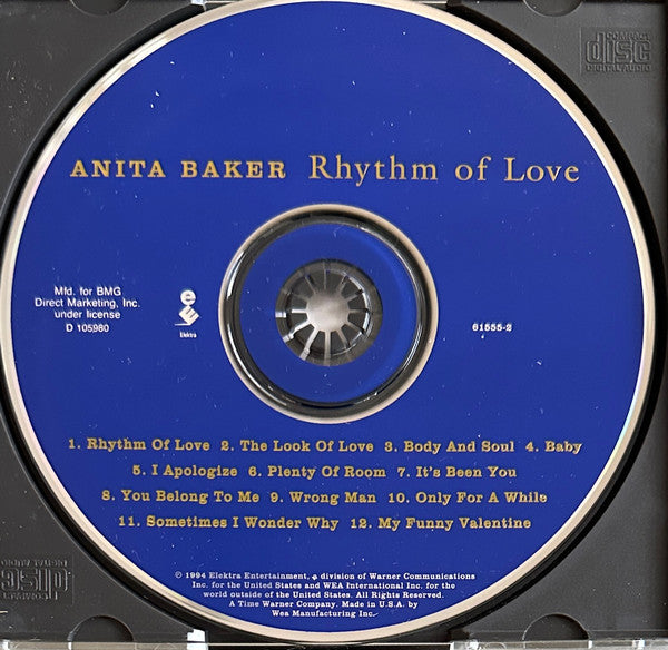 Anita Baker : Rhythm Of Love (CD, Album, Club)