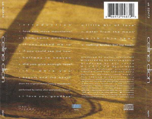 Céline Dion : Celine Dion (CD, Album, RE)