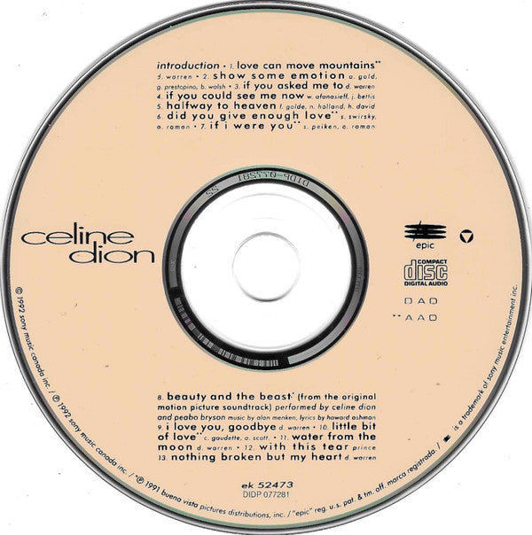 Céline Dion : Celine Dion (CD, Album, RE)