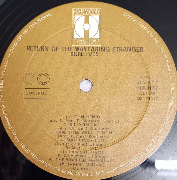 Burl Ives : The Return Of The Wayfaring Stranger (LP, Mono)