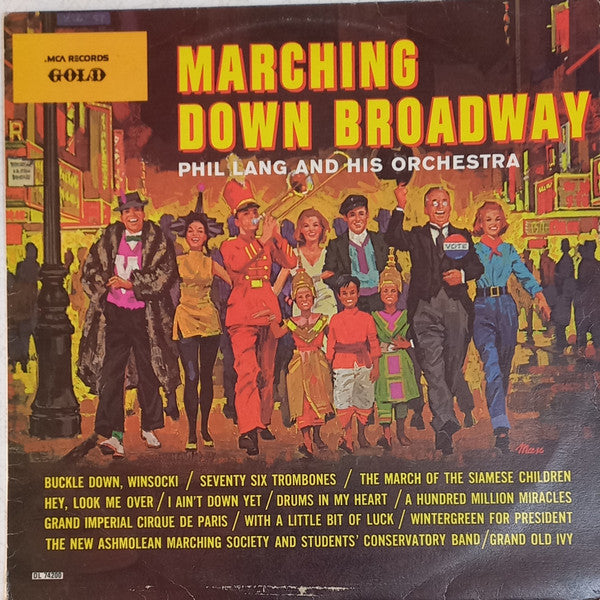 Phil Lang And His Orchestra : Marching Down Broadway (LP, Album)