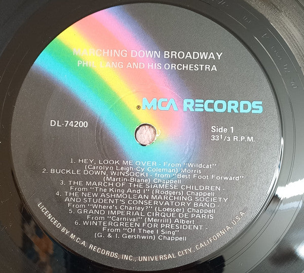Phil Lang And His Orchestra : Marching Down Broadway (LP, Album)