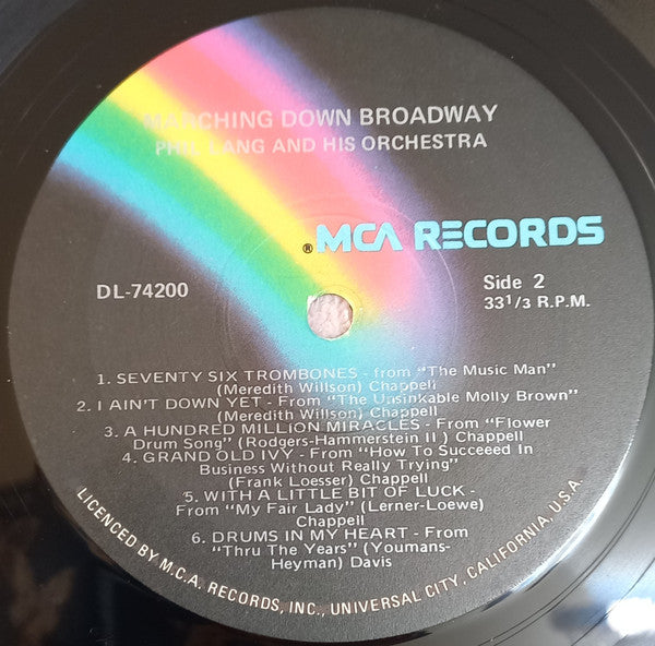 Phil Lang And His Orchestra : Marching Down Broadway (LP, Album)