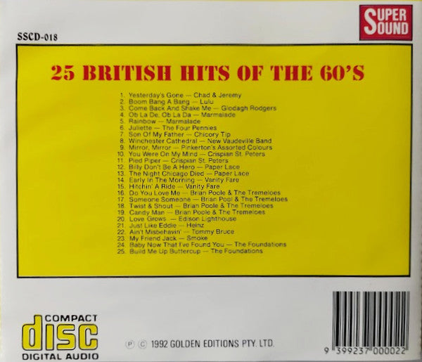 Various : 25 British Hits Of The 60's (CD, Comp)