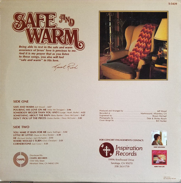 Karol Rich : Safe And Warm (LP, Album)