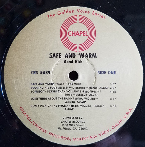 Karol Rich : Safe And Warm (LP, Album)
