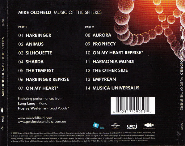 Mike Oldfield : Music Of The Spheres (CD, Album)