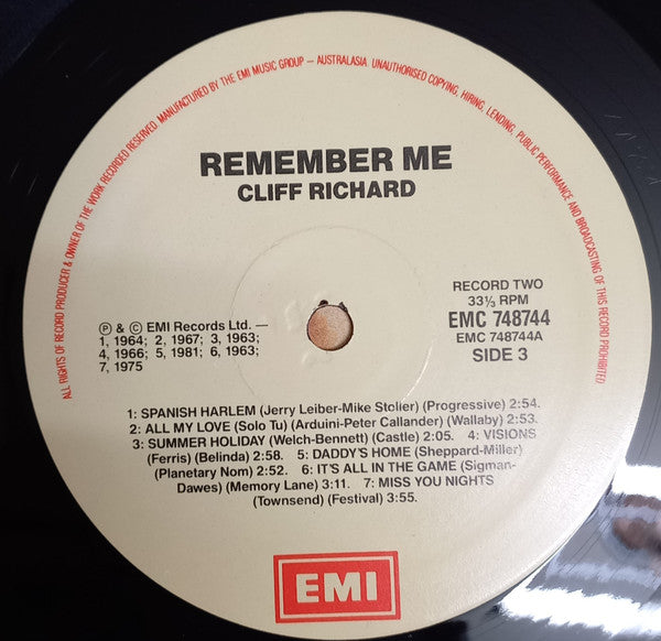 Cliff Richard : Remember Me (2xLP, Comp, Gat)