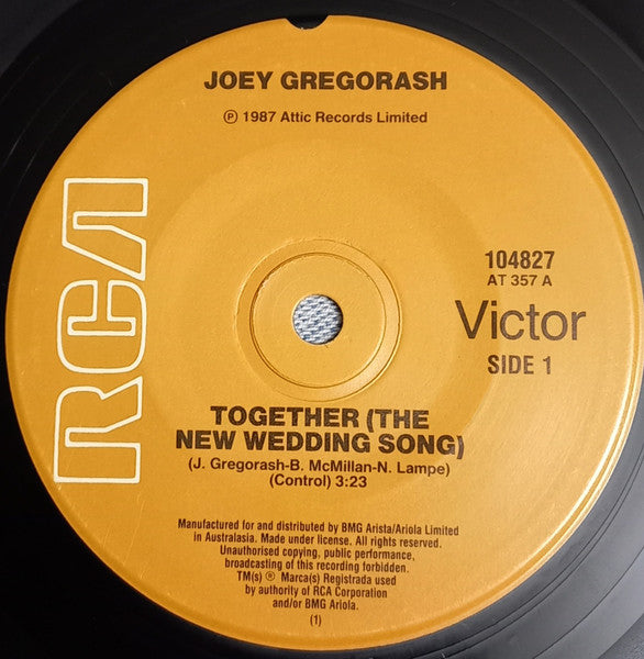 Joey Gregorash : Together (The New Wedding Song) (7")
