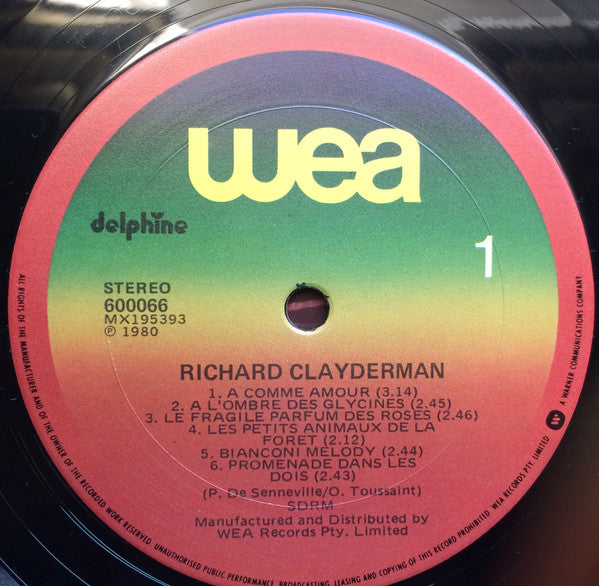 Richard Clayderman : A Comme Amour - Les Fleurs Sauvages (LP)