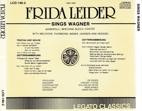 Frida Leider, Wagner* : Frida Leider Sings Wagner (2xCD, Comp)
