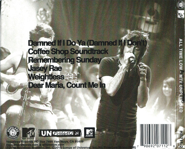 All Time Low : MTV Unplugged (CD, EP + DVD-V + Dig)