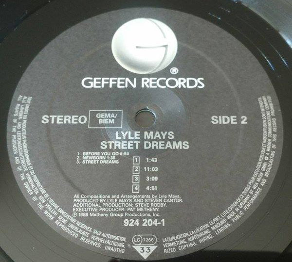 Lyle Mays : Street Dreams (LP, Album)